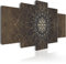 B&D XXL - Wandbilder XXL 100x50cm 5 tlg - Wand Deko Leinwand Bilder Groß Wanddeko Wohnzimmer Schlafzimmer Kunstdrucke - Mandala Ornament f-A-0515-b-n