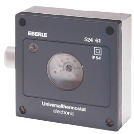 Eberle Allzweckthermostat mit Außenskala (elektronischer Temperaturregler, 5 – 35°, zur Wandbefestigung, Schutzart IP 54) 052460140510