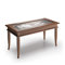 MOBILI FIVER, Mesa de centro Classico, color Nogal, Aglomerado y Melamina/Vidrio, mesa de centro salón, mesa de centro baja, Made In Italy