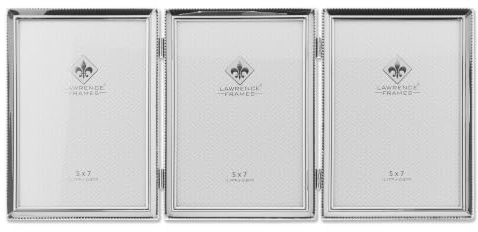 Lawrence Frames Bead Border Design, 5x7 Triple, Silver
