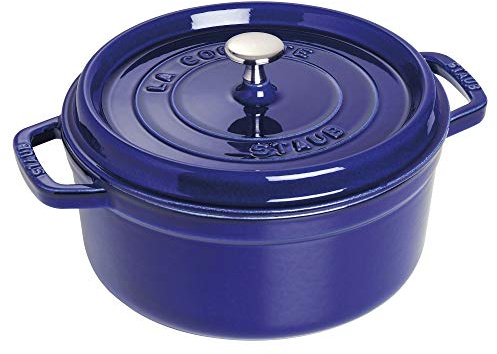 Staub Cast Iron 4-qt Round Cocotte - Dark Blue, Made in France