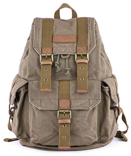 GOOTIUM 21101AMG-S Rucksack aus besonders hochdichtem dickem Segeltuch, hellbraun, Größe S
