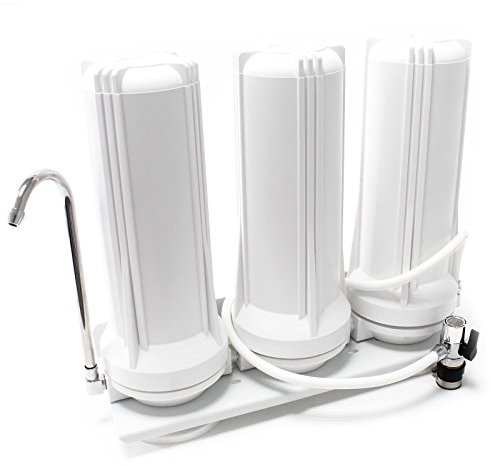 Naturewater Filtro dell'acqua a 3 livelli TR203 con cartucce filtranti 254 mm, con rubinetto
