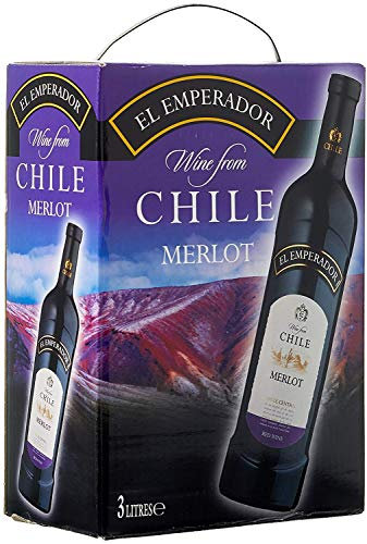 4 x EL EMPERADOR MERLOT CHILE Bag in Box 3 Liter 12,5% vol Incl. Goodie von Flensburger Handel