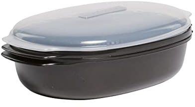 Whirlpool W10660052 - Contenitore per cottura a vapore, per microonde, 30 x 8 1/2 x 5 1/4, colore: Nero