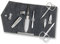 Credo Solingen Carbon 5 Manicure Case (Nail Scissors, Cuticle Scissors, Nail File, Nail Clippers, Tweezers, Sapphire)