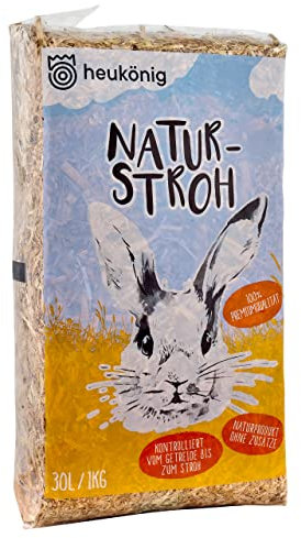 Heukönig - 100% Natürliches Stroh in 1x1kg Beuteln - Staubfrei und Umweltfreundliches Naturstroh, handlich Verpackt