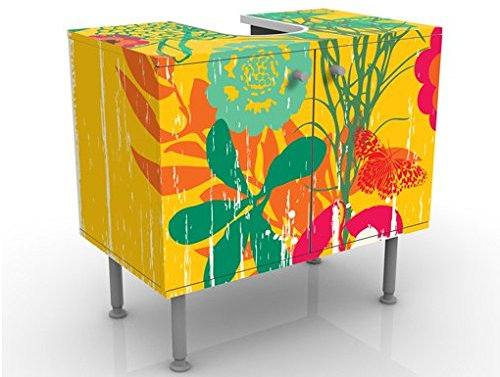 Apalis Waschbeckenunterschrank Grunge Garden 60x55x35cm Design Waschtisch, Größe:55cm x 60cm