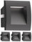 ledscom.de 4 Stück LED Wandeinbauleuchte ZIBAL, Downlight für außen, IP65, schwarz matt, 90 x 90mm, warmweiß