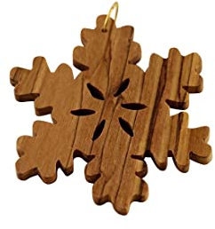 D.O.M. Olivenholz Christbaumschmuck Typ 9 Schneeflocke