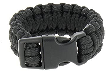 Black Survival Bracelet Parachute Cord