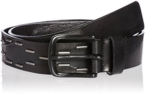 Diesel B-NIGHT Belt Gürtel Herren Echtleder Schwarz (Schwarz, 85 cm)