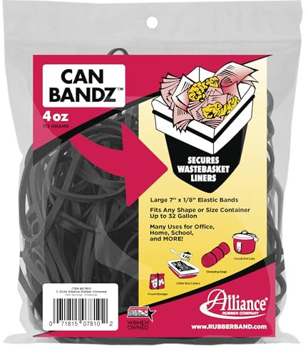 Alliance Rubber Company Inc. Can Bands 7-Inchx.12-Inch 50 Bands Black 07810, Black, 50-Count