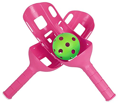 Sport-Tec Scoopball Spiel, Geschicklichkeitsspiel, Fangspiel, Scoopball Set, Fangballspiel, Outdoor, Garten, Rasen, Party Spielzeug, Wurfspiel, Kindergeburtstag