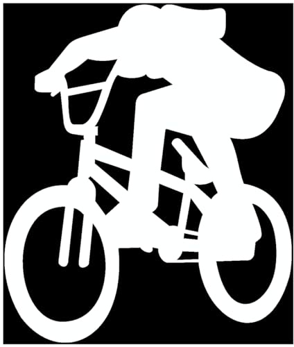 Samunshi® BMX-Fahrer Bunnyhop Aufkleber Motiv 759 6,9 x 8cm weiß