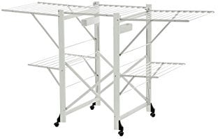 ARREDAMENTIITALIA Wäscheständer GABBIANO, Holz - Zusammenklappbar - Ausziehbar - 30 mt Leine - Farbe: Weiß AR-It il Cuore del Legno