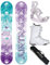 Airtracks Damen Snowboard Set Freestyle Freeride Akasha Lady Flat Rocker 153 + Bindung Master W + Boots Star W 39 + Sb Bag / 144 147 150 153 cm