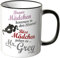 WANDKINGS® Tasse, Spruch: Brave Mädchen kommen in den Himmel …, mit Maske - SCHWARZ