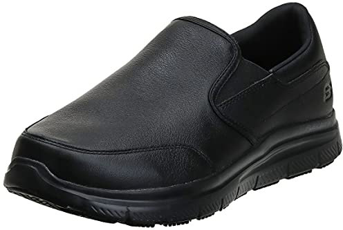 Skechers Mens Leather Flex Advantage SR - Bronwood Slip On Shoes (8 UK) (Black)