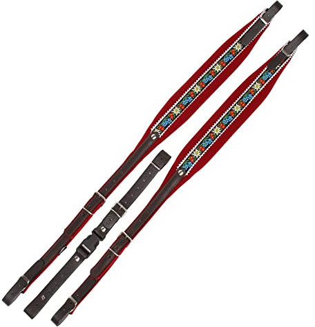 Alpenklang Harmonikariemen Edelweiß/Rot für 4-reihige Harmonikas