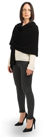 Dalle Piane Cashmere - Stola aus 100% Kaschmir - Made in Italy - für Frau, Farbe: Schwarz, Einheitsgröße