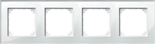 Merten 489419 M-PLAN-Echtglasrahmen, 4fach, Brillantweiß