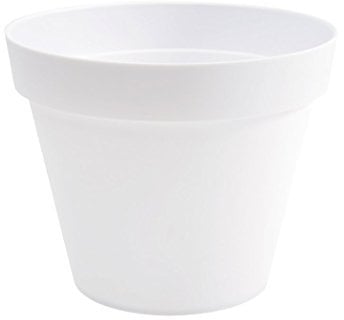 EDA - Pot de Fleur Rond Toscane Ø 20 cm - Volume 3 L - Ø 20 x H.17 cm - Blanc