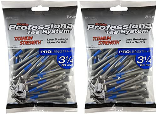 Pride Professional Titan Stärke Holz Golf Tees, 3 1/10,2 cm 65 Zählen (2er Pack)