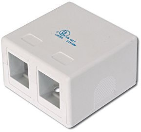 DIGITUS Anschlussdose - 2 Port - Für Keystone-Module - Konsolidierungspunkt Aufputz-Gehäuse - Netzwerk-Dose - Weiß