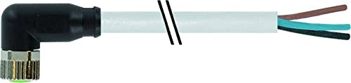 Murr ELEKTRONIK 7000-08081-2100500 16.4FT/5M Cable Length, 3-Pole, Gray, IP65 IP66K IP67, M8 Right-Angle Female to Pigtail, MURRELEKTRONIK Connection Cable, PVC Jacket, Sensor & Signal.