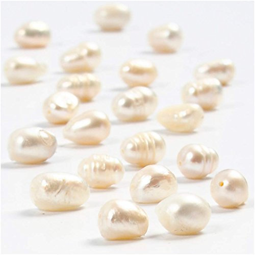 CREATIV 100263 Freshwater Pearls, D: 4 mm, mother-of-pearl, 40cm