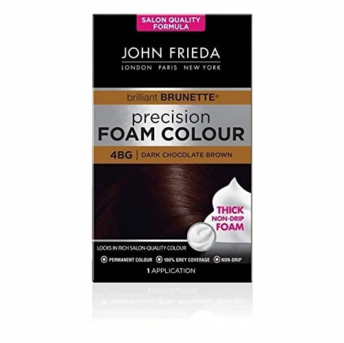 John Frieda Precision Foam Color 4Bg, Salon Finish Haarfarbe, 100% Grauabdeckung, dunkles Schokoladenbraun, 1 Stück