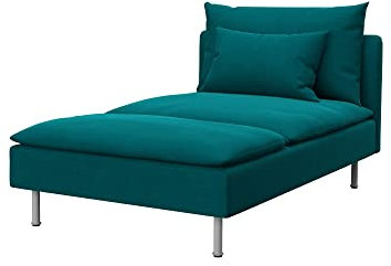 Soferia Kompatible Ersatzbezug fur SODERHAMN Recamiere, Stoff Elegance Turquoise (FLECKENBESTÄNDIG, WASSERABWEISEND und Kratzfest), Türkis