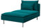 Soferia Kompatible Ersatzbezug fur SODERHAMN Recamiere, Stoff Elegance Turquoise (FLECKENBESTÄNDIG, WASSERABWEISEND und Kratzfest), Türkis