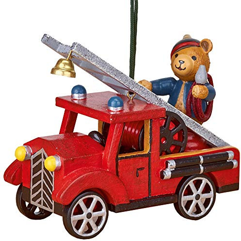 Christbaumschmuck Feuerwehr mit Teddy - 5 cm