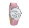 JewelryWe Damen Mädchen Armbanduhr, Whatever I'm Late Anyway Liebhaber Geschenk Analog Quarz Leder Armband Uhr mit Weißem Zifferblatt, Pink