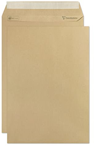 Clairefontaine 750C - Boite de 250 Pochettes Kraft Milleraies Brun C4-229x324 mm - Auto-Adhésives - 90g/m²