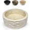 Divero Designbecken Marmor Naturstein Aufsatz-Waschbecken Roma Handwaschbecken Waschschale Stein poliert rund Creme beige