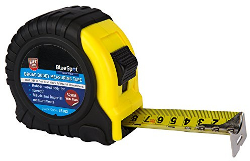 Blue Spot Tools 33102 10 m Broad Buddy Measure Tape - Black