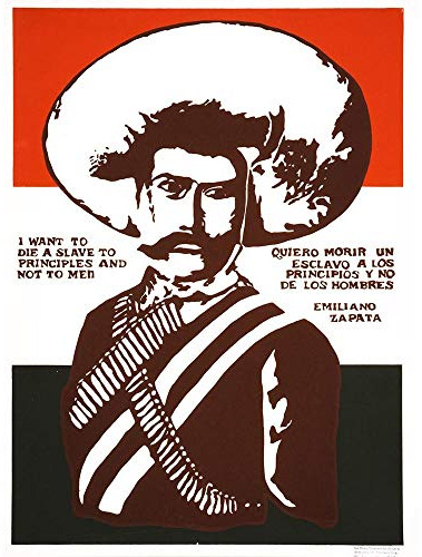 Wee Blue Coo Political Mexico Zapata Revolutionary Martyr Art Print Poster Wall Decor 12X16 Inch