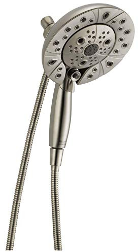Delta Faucet 5-Spray In2ition Dual Shower Head with Handheld Spray, H2Okinetic Brushed Nickel Shower Head with Hose, Showerheads, Handheld Shower Heads, Magnetic Docking, Stainless 58480-SS-PK
