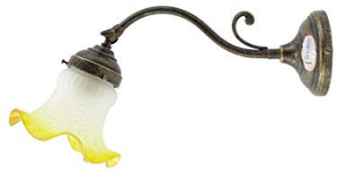 fd-bolletta arredamento e illuminazione Applique murale intérieure, lampe murale vintage avec abat jour verre coloré am2 Dimensions: Projection 35cm, Ø verre 14cm, Ø