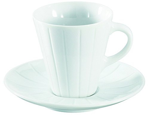 Visiodirect Lot DE 6 Tasses et sous Tasses Mixtes SFOOD Porcelaine Ø90 x H77 mm. 20cl