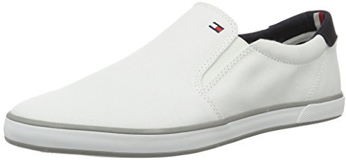 Tommy Hilfiger Herren Vulcanized Sneaker Iconic Slip-On Schuhe, Weiß (White), 41