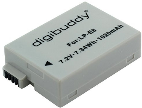 digibuddy Akku für Canon LP-E8 Li-Ion Schwarz