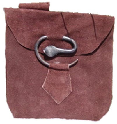 Dark Dreams Gothic Mittelalter LARP Tasche Beutel Gürteltasche aus Leder, Farbe:braun