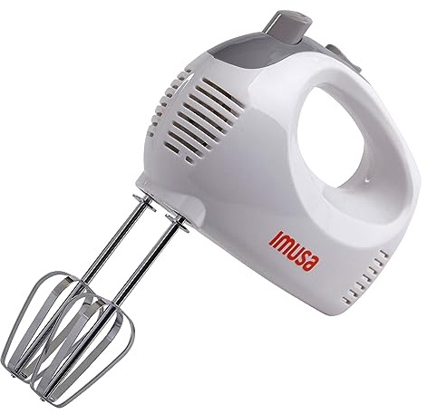 IMUSA USA Hand Mixer with Case 5-Speed ,White, Small