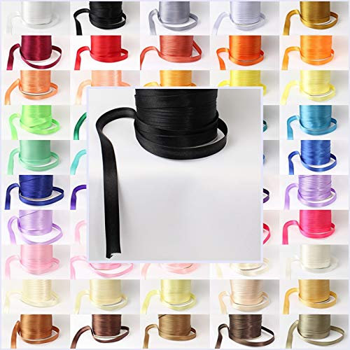 eventkauf Schrägband Rolle Satin 132m x 15mm (Schwarz)