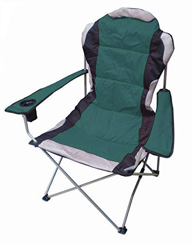 Spetebo Regiestuhl Deluxe bis 150 Kg belastbar - Farbe: grün - Campingstuhl extra breit, extra bequem, extra stabil - Angelstuhl Campingstuhl