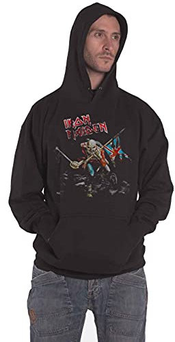 Iron Maiden Men the Trooper Hoodie, Black, Medium
